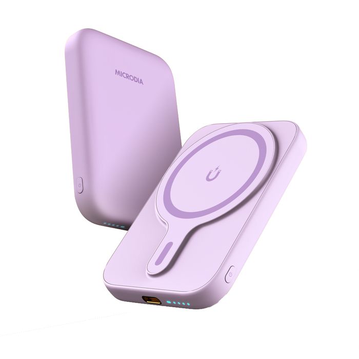 MICRODIA SnapPower™ Anchor 35W (15W + 20W) Magnetic Power Bank - 10,000mAh - Purple