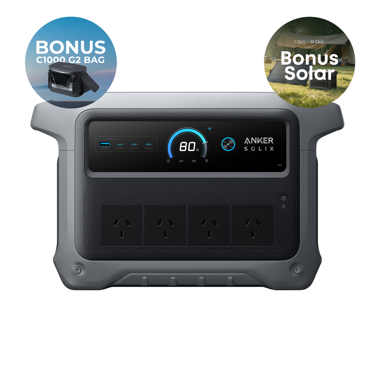 Anker SOLIX C1000 Gen 2 Portable Power Station - 1,024Wh | 2,000W
