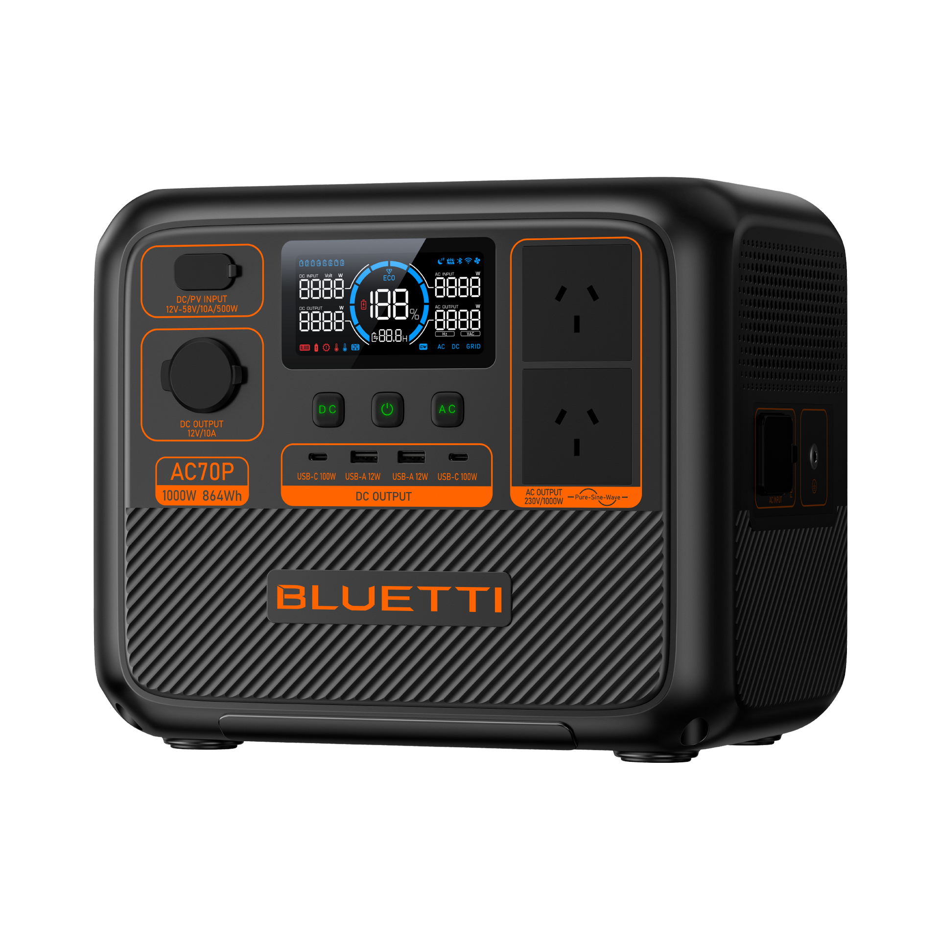 BLUETTI AC70P Portable Power Station | 1,000W 864Wh - Actiontech