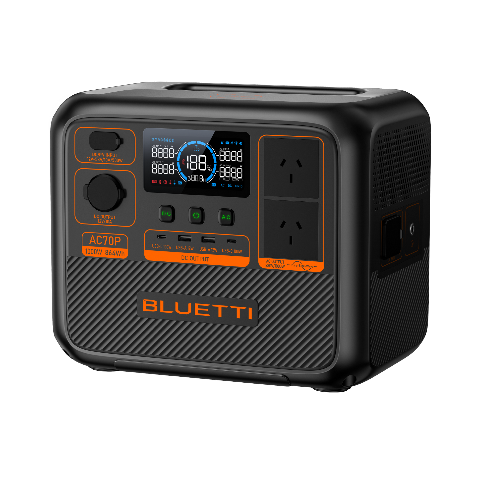 BLUETTI AC70P Portable Power Station | 1,000W 864Wh - Actiontech