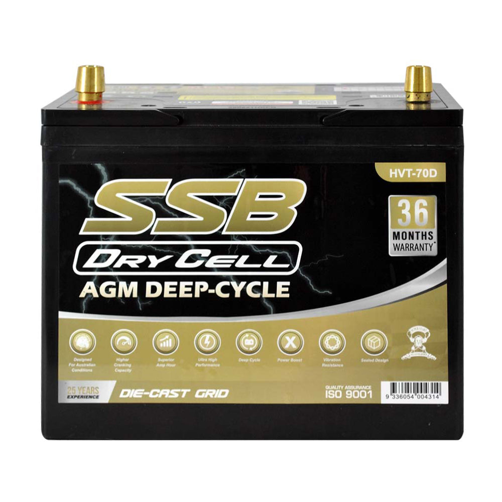 HVT-70D AUTOMOTIVE BATTERY AGM DEEP CYCLE 12V 85AH 620CCA