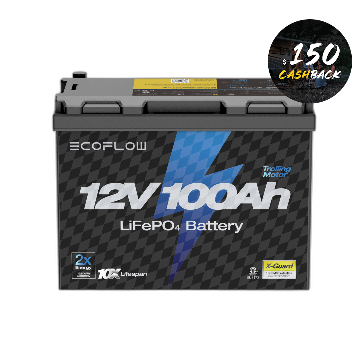EcoFlow Lithium 12V 100Ah Deep Cycle LiFePO4 Battery
