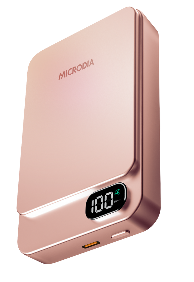 MICRODIA SnapPower™ Aluminaire 35W (15W + 20W) Magnetic Power Bank - 10,000mAh - Rose Gold