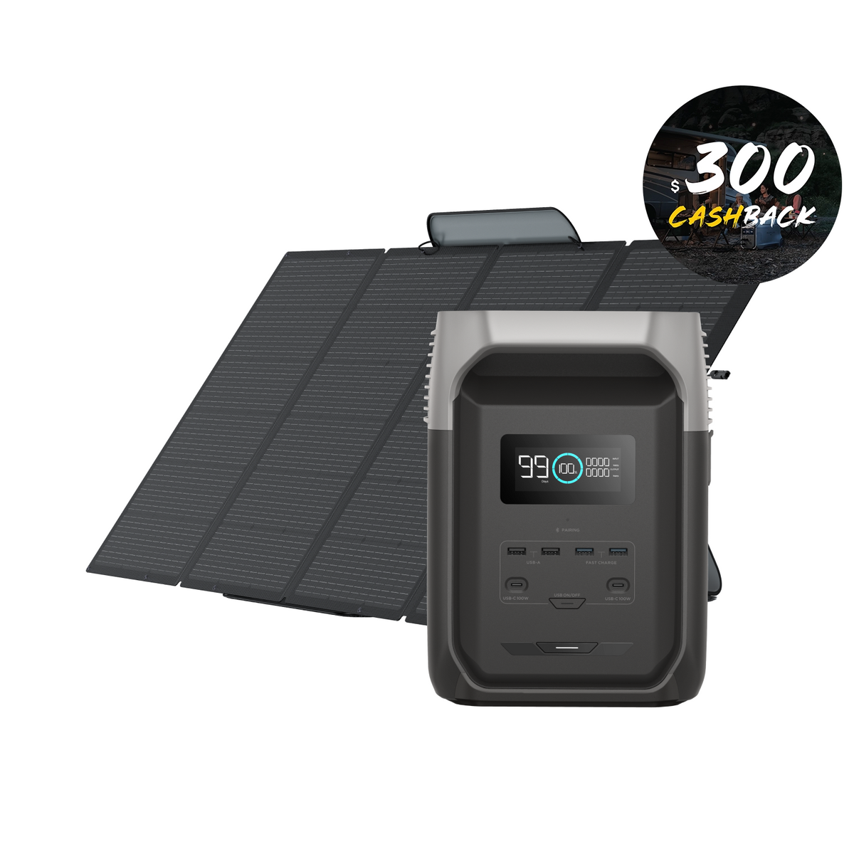EcoFlow Delta 3 1500 + 400W Lightweight Solar Panel