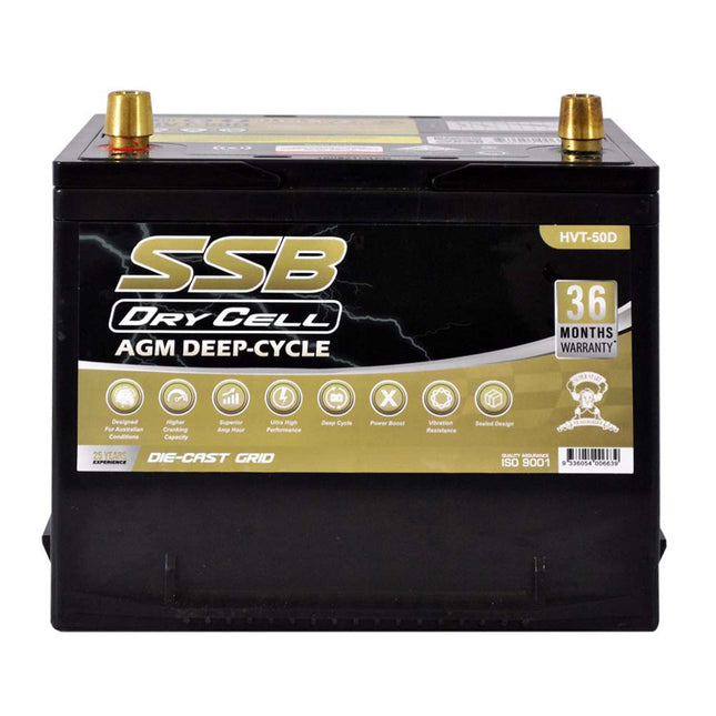 HVT-50D AUTOMOTIVE BATTERY AGM DEEP CYCLE 12V 60AH 600CCA