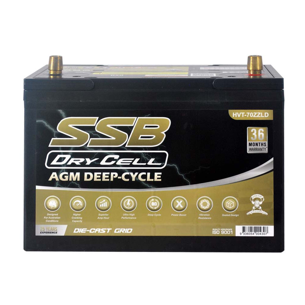 HVT-70ZZLD AUTOMOTIVE BATTERY AGM DEEP CYCLE 12V 105AH 780CCA