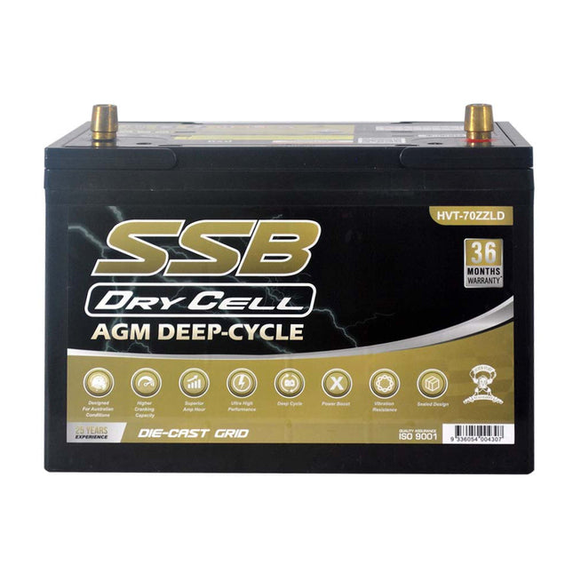 HVT-70ZZLD AUTOMOTIVE BATTERY AGM DEEP CYCLE 12V 105AH 780CCA