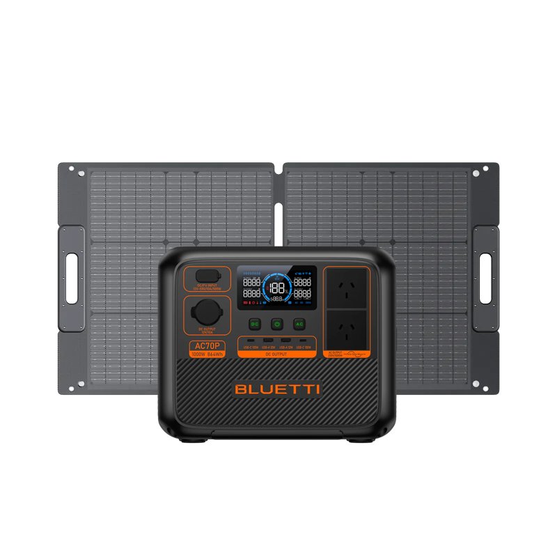 Bluetti AC70P + 100W Solar Panel